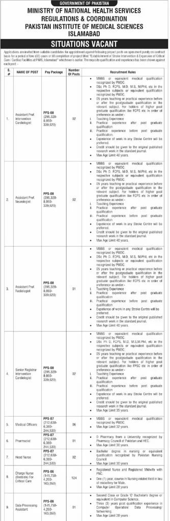 PIMS Jobs Islamabad 2026 Advertisement